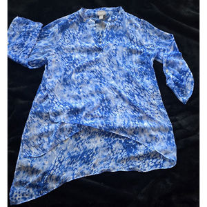 Chico's Vibrant Blue Patterned Blouse